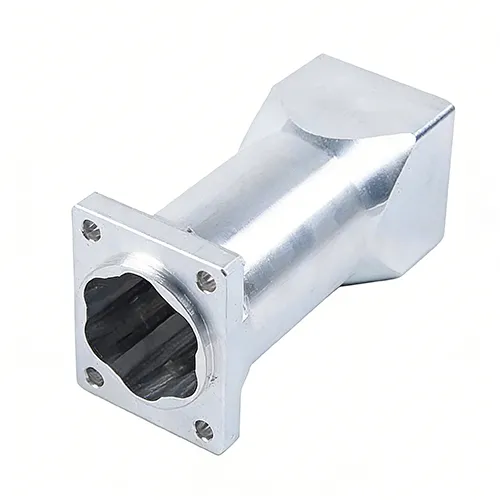Cnc-machining-parts-with-a-square-flange-and-unique-internal-cavity