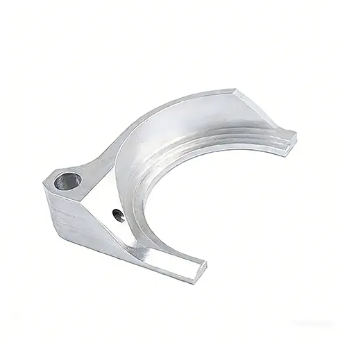 Curved aluminum cnc machining parts with a rectangular mounting tab