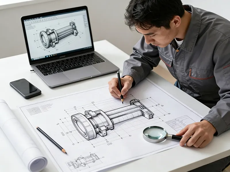 Engineer Validates CNC Part via Hand Sketch and 3D Model
