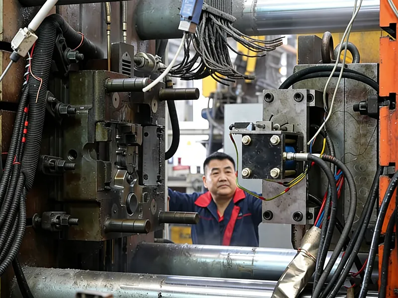 Expert Technician Operating Die Casting Services with Precision