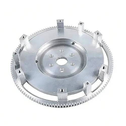 Flywheel cnc machining parts with a toothed outer ring gear