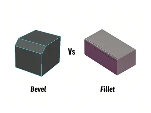 Comparison of bevel edge and fillet edge in mechanical design