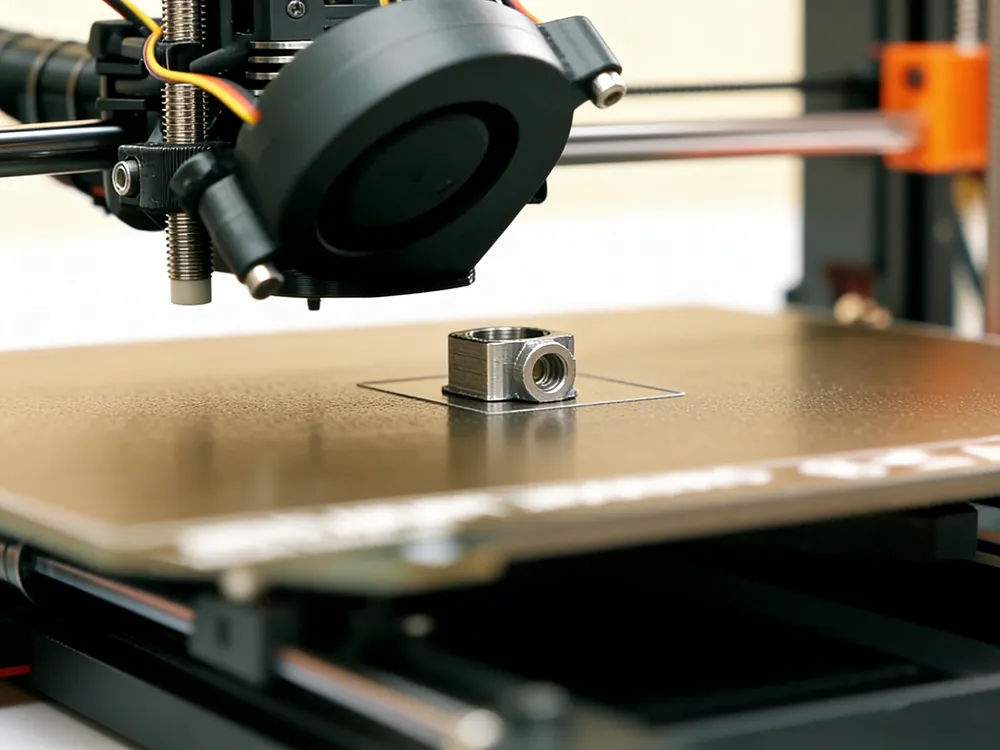Industrial metal 3D printing process building a complex metal part layer by layer