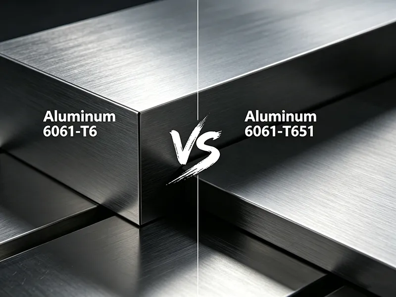 Material 6061 T6 aluminum compared with 6061 T651 plate