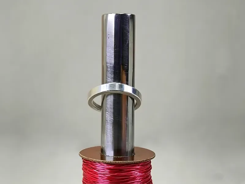 Aluminum ring demonstration showing interaction with a magnetic field
