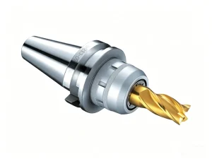 end milling tool holder with cutting tool in CNC machining