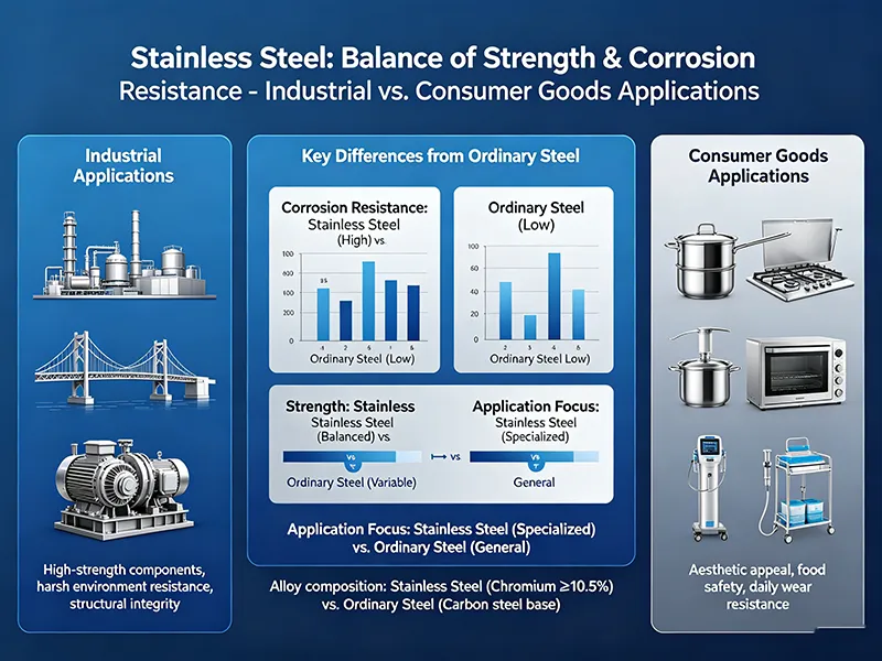 Stainless steel balancing strength and corrosion resistance in industrial applications