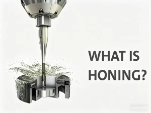Honing tool illustration showing internal finishing and fluid-assisted surface refinement