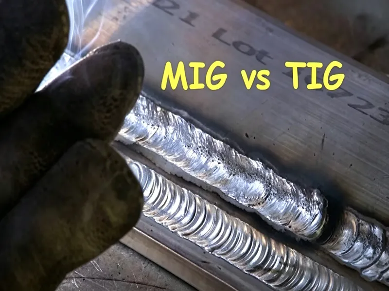 MIG vs TIG Welding comparison showing different weld bead appearances