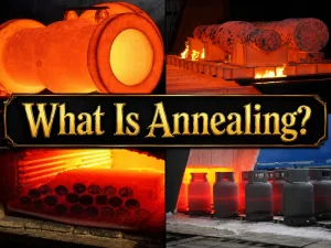 What is annealing heat treatment process for heated metal parts in a furnace