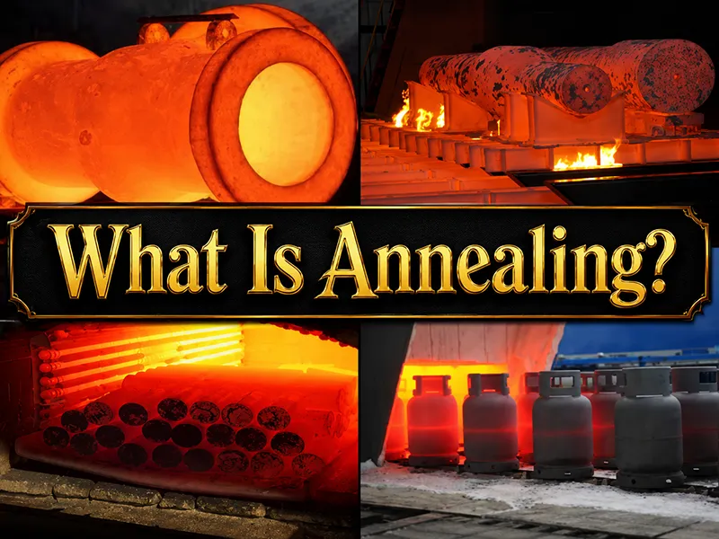 What is annealing heat treatment process for heated metal parts in a furnace