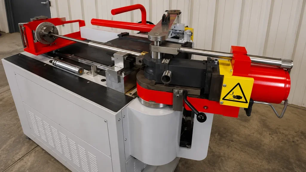 Industrial tube bending machine with clamping and feeding system