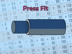 Press Fit Tolerance diagram showing an oversized shaft inserted into a mating hole
