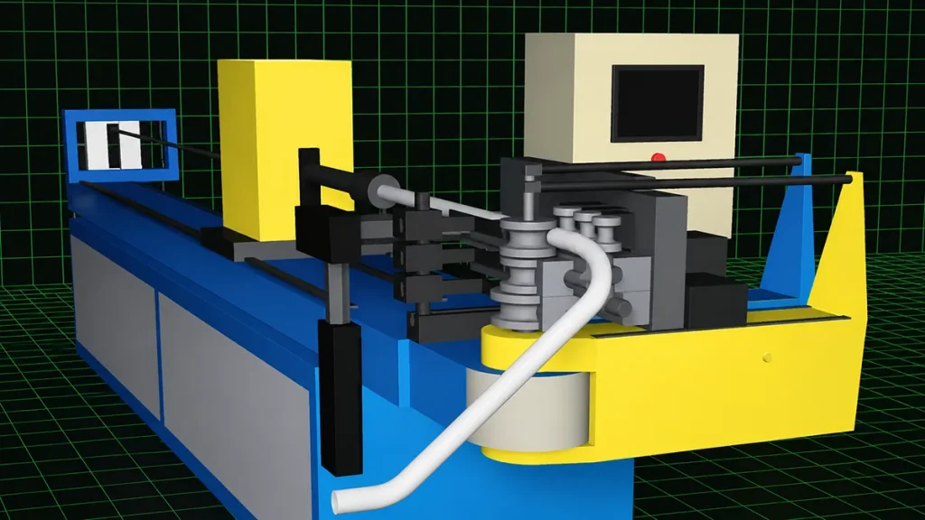 3D simulation of an automated tube bending machine