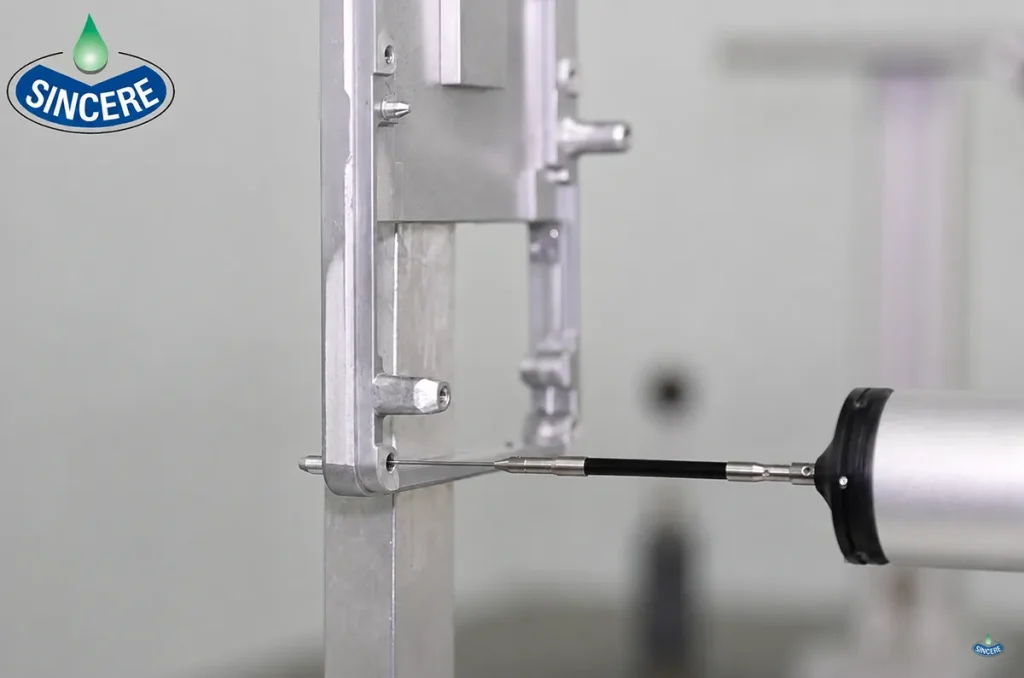 Quality inspection of a precision metal fixture with a measuring probe